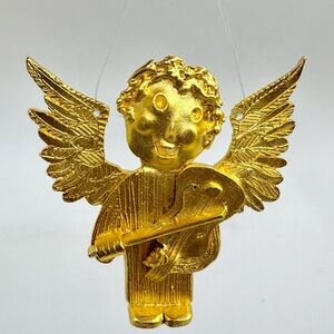 Vintage (Signed) Clive Studio Hand Made Modern Abstract Pewter Angel Ornament